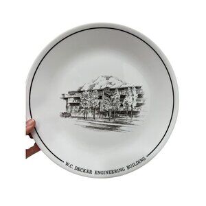 Set of 2 Corelle Plates Corporate Headquarters & Decker Engineering Building
